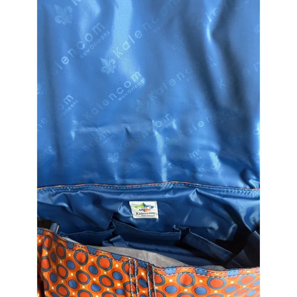 Kalencom Messenger Buckle Diaper Bag Orange Dots W/Mini Bag Bottle Tote Pad